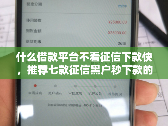什么借款平台不看征信下款快，推荐七款征信黑户秒下款的贷款