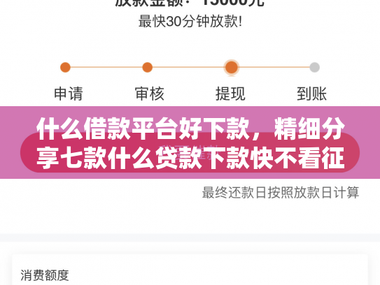 什么借款平台好下款，精细分享七款什么贷款下款快不看征信