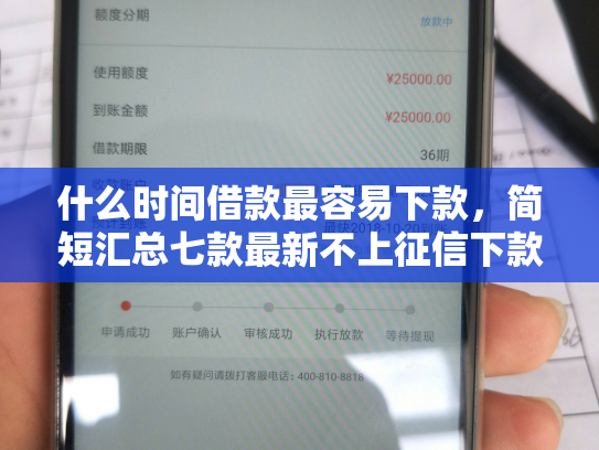 什么时间借款最容易下款，简短汇总七款最新不上征信下款的贷款