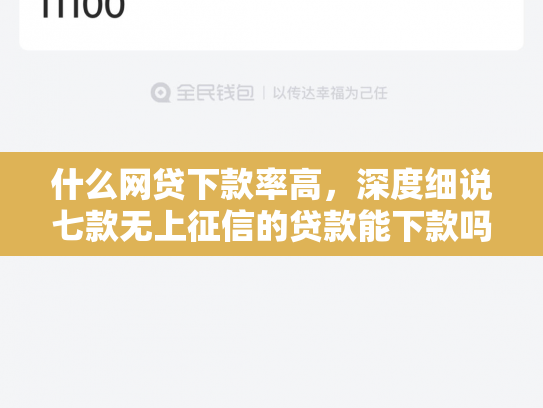 什么网贷下款率高，深度细说七款无上征信的贷款能下款吗