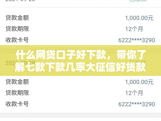 什么网贷口子好下款，带你了解七款下款几率大征信好贷款吗