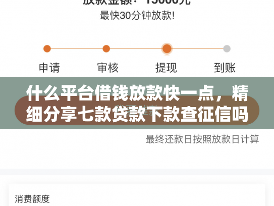 什么平台借钱放款快一点，精细分享七款贷款下款查征信吗要多久