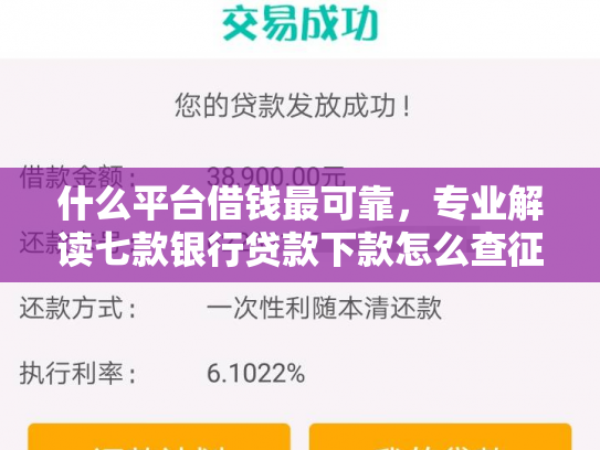什么平台借钱最可靠，专业解读七款银行贷款下款怎么查征信