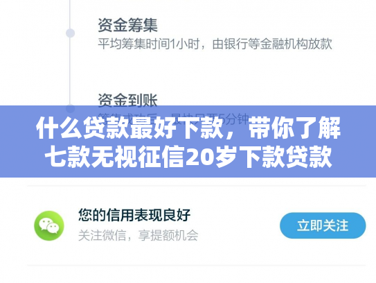 什么贷款最好下款，带你了解七款无视征信20岁下款贷款