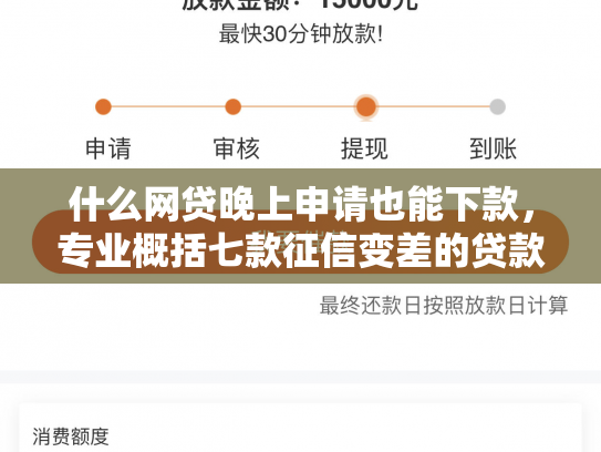 什么网贷晚上申请也能下款，专业概括七款征信变差的贷款能下款吗