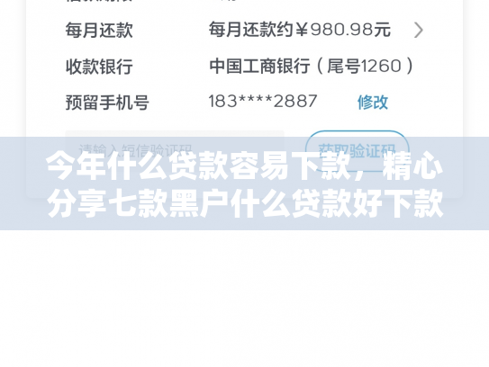 今年什么贷款容易下款，精心分享七款黑户什么贷款好下款