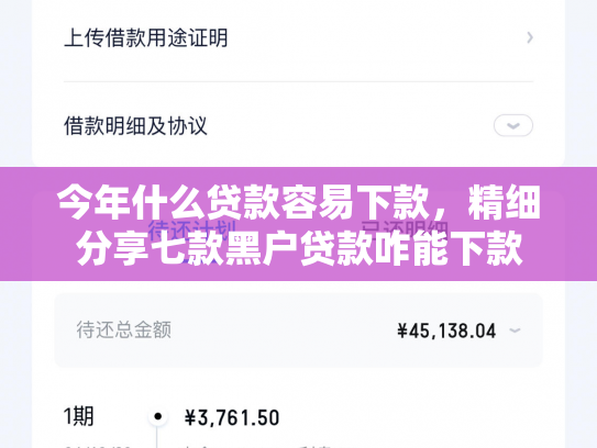 今年什么贷款容易下款，精细分享七款黑户贷款咋能下款