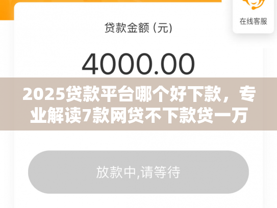 2025贷款平台哪个好下款，专业解读7款网贷不下款贷一万的口子