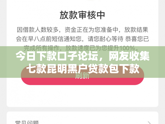 今日下款口子论坛，网友收集七款昆明黑户贷款包下款