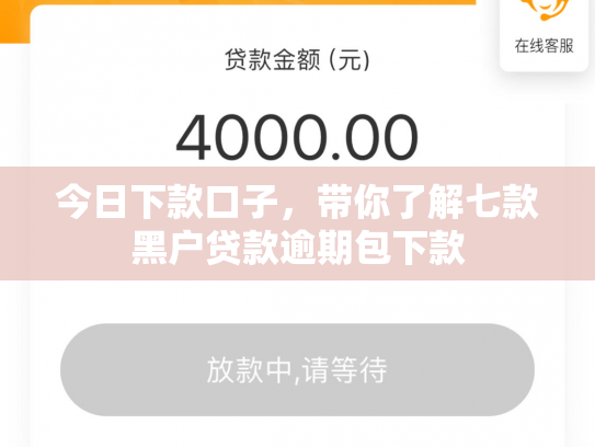今日下款口子，带你了解七款黑户贷款逾期包下款