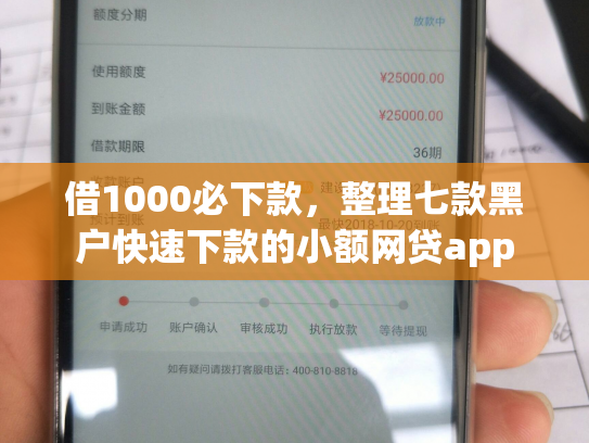 借1000必下款，整理七款黑户快速下款的小额网贷app