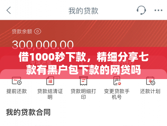 借1000秒下款，精细分享七款有黑户包下款的网贷吗