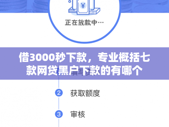 借3000秒下款，专业概括七款网贷黑户下款的有哪个