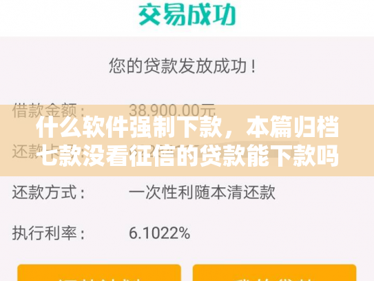 什么软件强制下款，本篇归档七款没看征信的贷款能下款吗