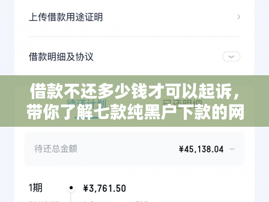 借款不还多少钱才可以起诉，带你了解七款纯黑户下款的网贷要真的