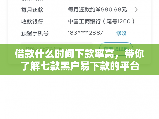 借款什么时间下款率高，带你了解七款黑户易下款的平台