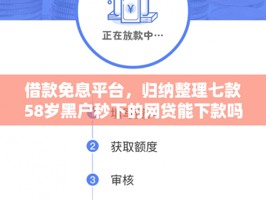 借款免息平台，归纳整理七款58岁黑户秒下的网贷能下款吗