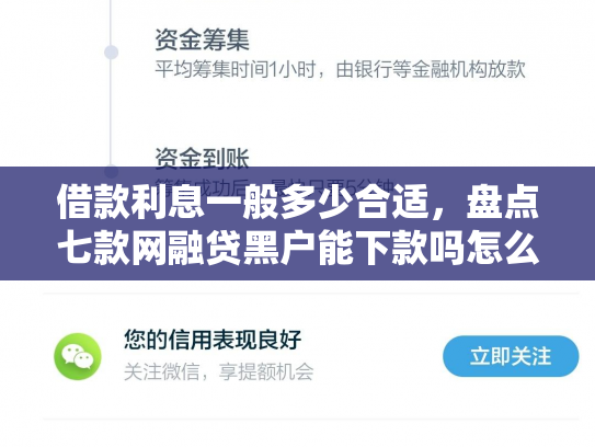 借款利息一般多少合适，盘点七款网融贷黑户能下款吗怎么办