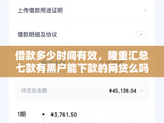 借款多少时间有效，隆重汇总七款有黑户能下款的网贷么吗