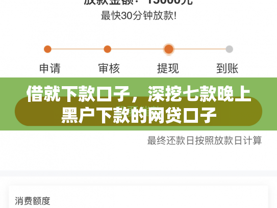 借就下款口子，深挖七款晚上黑户下款的网贷口子