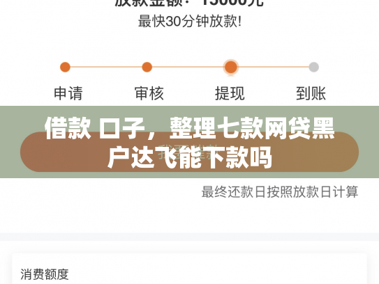 借款 口子，整理七款网贷黑户达飞能下款吗