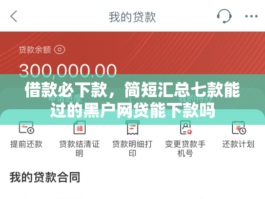 借款必下款，简短汇总七款能过的黑户网贷能下款吗