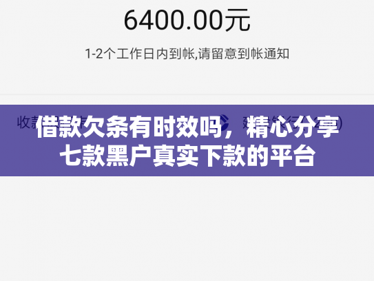 借款欠条有时效吗，精心分享七款黑户真实下款的平台