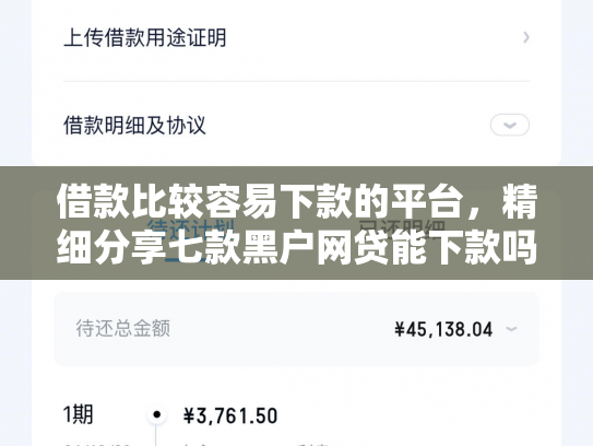 借款比较容易下款的平台，精细分享七款黑户网贷能下款吗贴吧吧