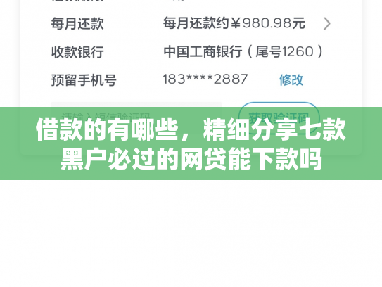 借款的有哪些，精细分享七款黑户必过的网贷能下款吗
