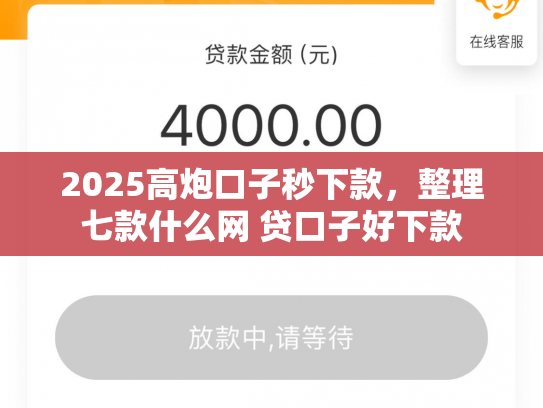 2025高炮口子秒下款，整理七款什么网 贷口子好下款