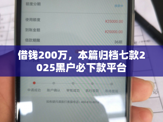 借钱200万，本篇归档七款2025黑户必下款平台