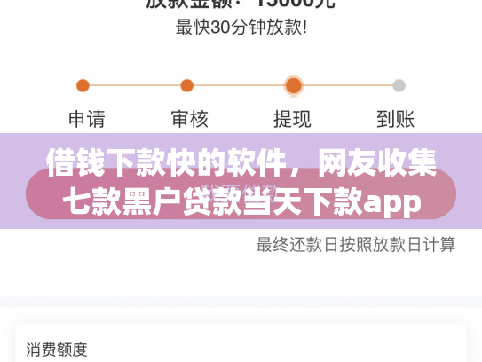 借钱下款快的软件，网友收集七款黑户贷款当天下款app