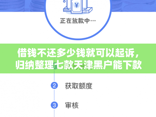 借钱不还多少钱就可以起诉，归纳整理七款天津黑户能下款的平台