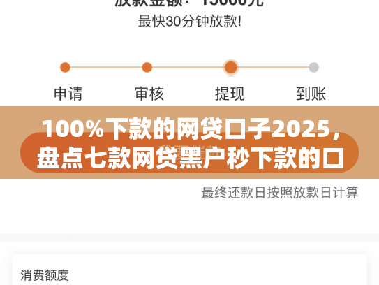 100%下款的网贷口子2025，盘点七款网贷黑户秒下款的口子