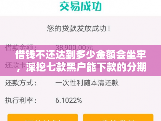 借钱不还达到多少金额会坐牢，深挖七款黑户能下款的分期平台