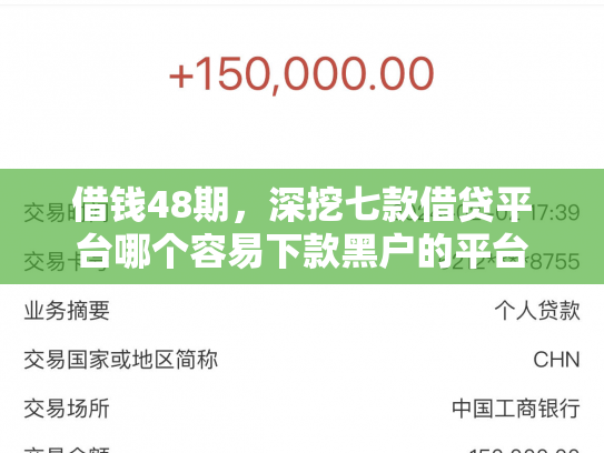 借钱48期，深挖七款借贷平台哪个容易下款黑户的平台