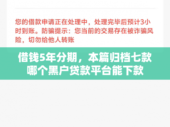 借钱5年分期，本篇归档七款哪个黑户贷款平台能下款