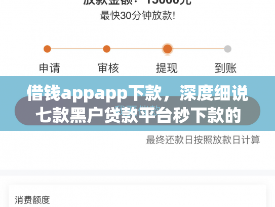 借钱appapp下款，深度细说七款黑户贷款平台秒下款的