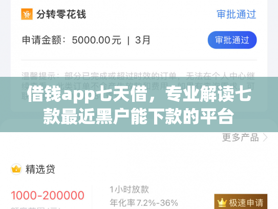 借钱app七天借，专业解读七款最近黑户能下款的平台