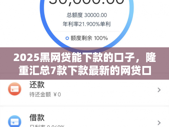 2025黑网贷能下款的口子，隆重汇总7款下款最新的网贷口子
