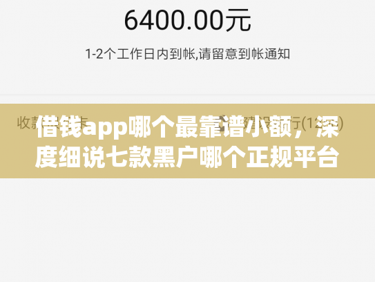 借钱app哪个最靠谱小额，深度细说七款黑户哪个正规平台能下款