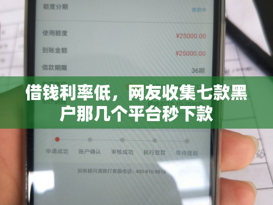 借钱利率低，网友收集七款黑户那几个平台秒下款