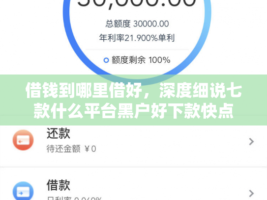 借钱到哪里借好，深度细说七款什么平台黑户好下款快点