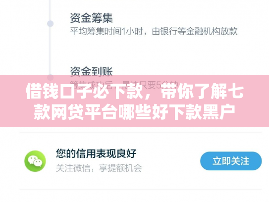 借钱口子必下款，带你了解七款网贷平台哪些好下款黑户