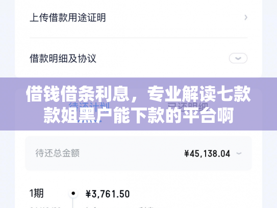 借钱借条利息，专业解读七款款姐黑户能下款的平台啊