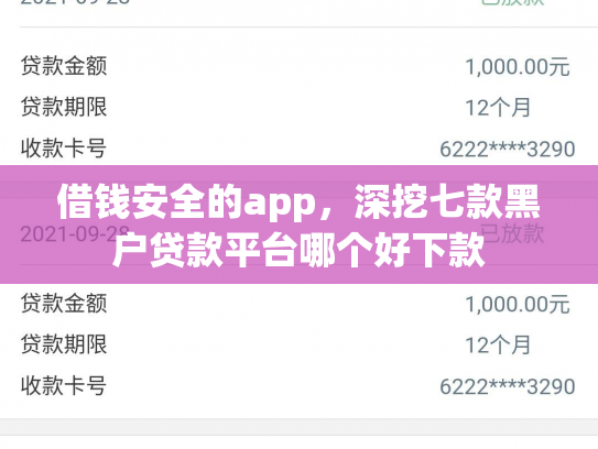 借钱安全的app，深挖七款黑户贷款平台哪个好下款