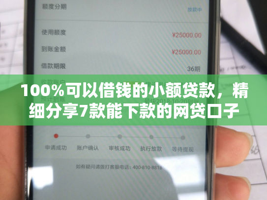 100%可以借钱的小额贷款，精细分享7款能下款的网贷口子