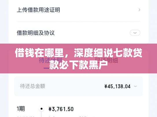 借钱在哪里，深度细说七款贷款必下款黑户