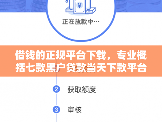 借钱的正规平台下载，专业概括七款黑户贷款当天下款平台