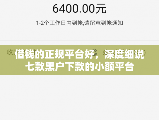 借钱的正规平台好，深度细说七款黑户下款的小额平台